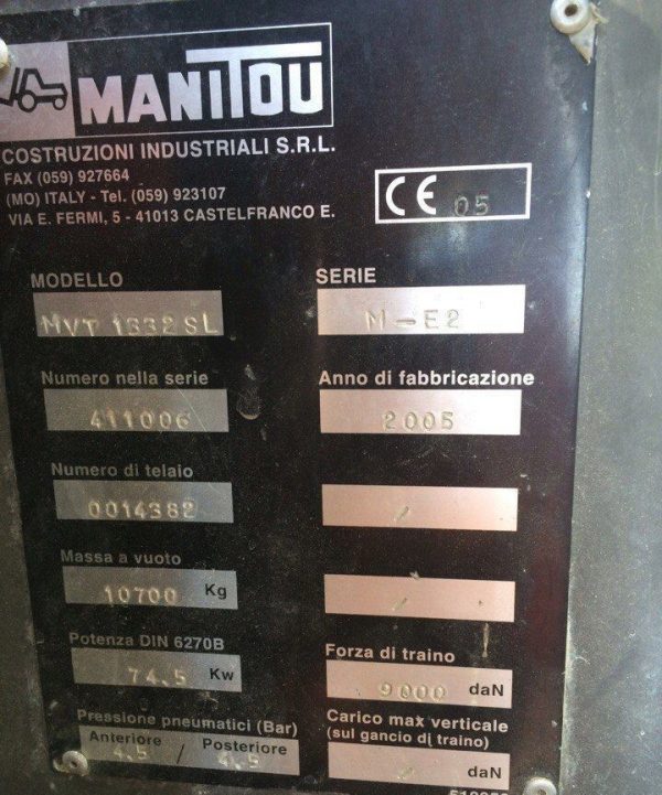 Chariot Télescopique MANITOU MVT 1332 SLT – Image 4