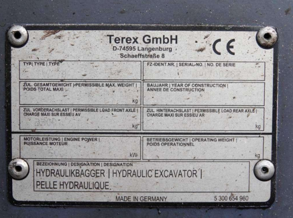 Pelle sur pneus Terex TW70 Occasion – Image 13