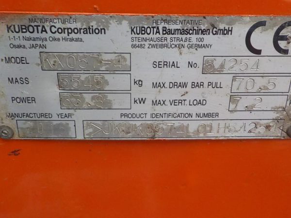 Mini-pelle KUBOTA KX057-4 Occasion – Image 6