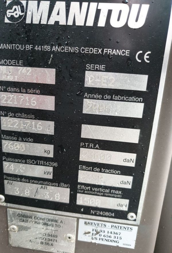 Chariot Télescopique MANITOU MLT 742-120LSU – Image 15