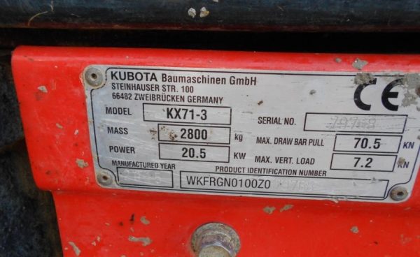 Mini Pelle KUBOTA KX71-3 Occasion – Image 7